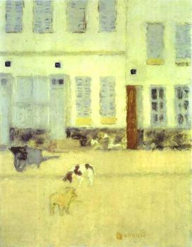 皮耶 勃納爾 Street in Eragny-sur-Oise or Dogs in Eragny